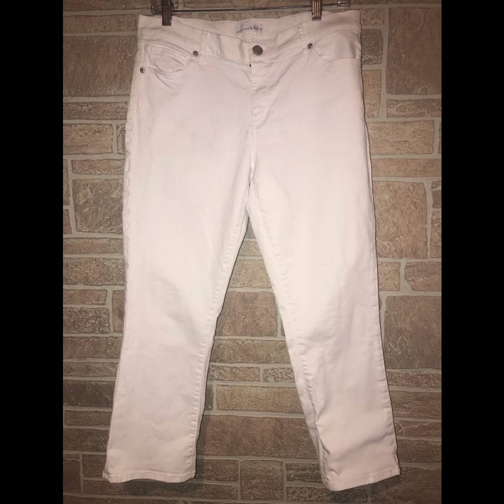 Loft White Modern Kick Crop Jeans Siz 10